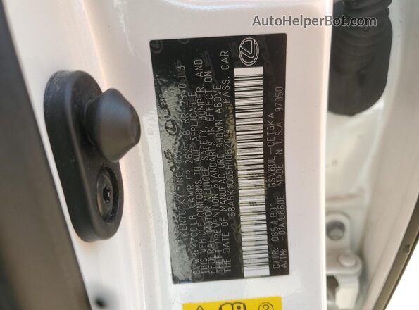 58ABK1GG5HU062014 2017 LEXUS ES White 