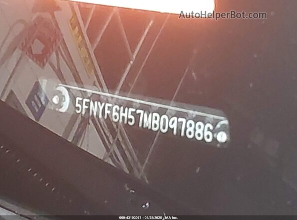 5FNYF6H57MB097886 2021 HONDA PILOT Blue Շարժիչի բաժամունքի տեսք
