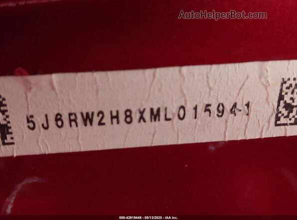 5J6RW2H8XML015941 2021 HONDA CR-V Red Widok komory silnika