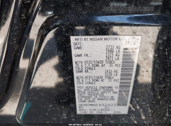 5N1AR2MMXGC652521 2016 NISSAN PATHFINDER Black Engine compartment view