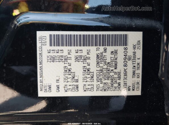 5N1BT3CB6PC809408 2023 NISSAN ROGUE Black 