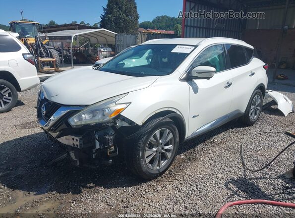 5N1CZ2MHXGN146896 2016 NISSAN MURANO HYBRID White წინა მარცხენა ხედი სამი მეოთხედიდან