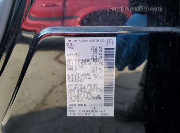 5N1DL0MM4JC513317 2018 INFINITI QX60 Black 