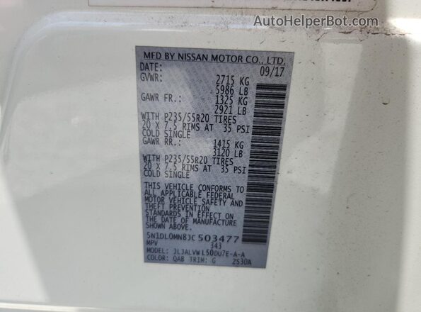 5N1DL0MN8JC503477 2018 INFINITI QX60 White 