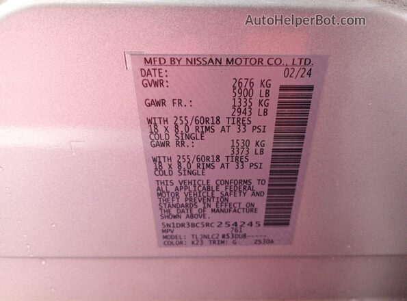 5N1DR3BC5RC254245 2024 NISSAN PATHFINDER  