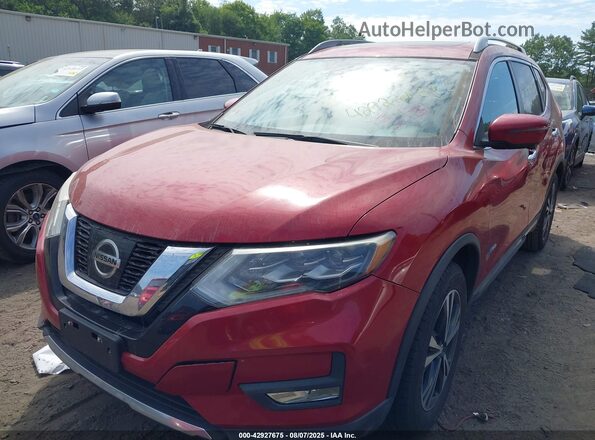5N1ET2MV3HC730019 2017 NISSAN ROGUE HYBRID Red Vista tres cuartos delantera izquierda