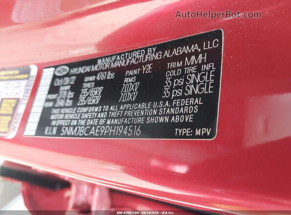 5NMJBCAE9PH194516 2023 HYUNDAI TUCSON Красный Вид подкапотного пространства