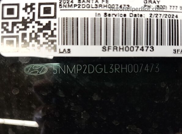 5NMP2DGL3RH007473 2024 HYUNDAI SANTA FE  