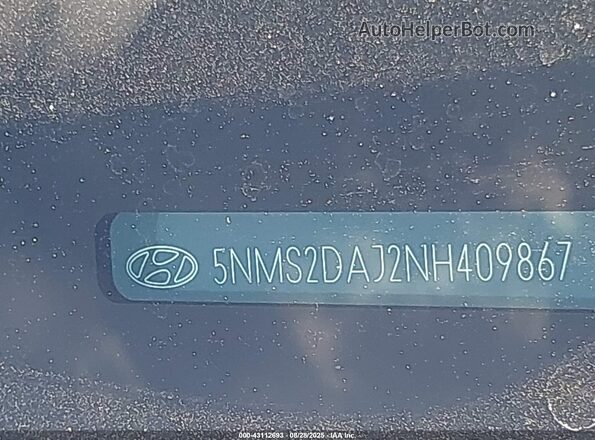 5NMS2DAJ2NH409867 2022 HYUNDAI SANTA FE Burgundy 