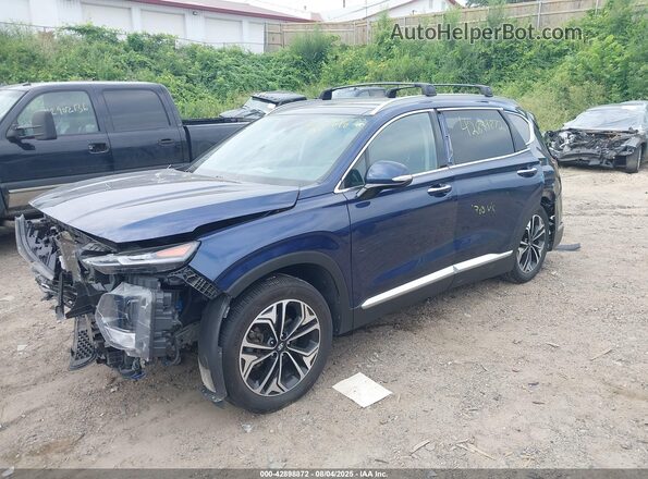 5NMS3CAA6LH271125 2020 HYUNDAI SANTA FE Dark Blue წინა მარცხენა ხედი სამი მეოთხედიდან