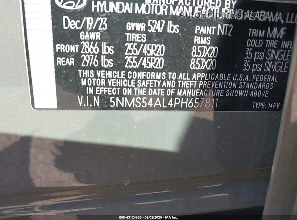 5NMS54AL4PH657811 2023 HYUNDAI SANTA FE CALLIGRAPHY Black Вид підкапотного простору