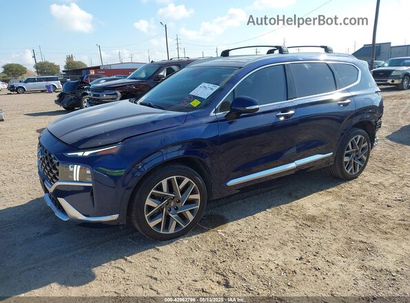 5NMS54ALXNH471624 2022 HYUNDAI SANTA FE CALLIGRAPHY Blue Vista tres cuartos delantera izquierda