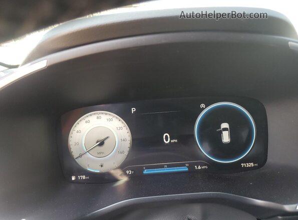 5NMS64AJ4MH303665 2021 HYUNDAI SANTA Blue Вид щитка приладів