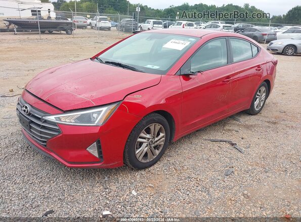 5NPD84LF2LH630644 2020 HYUNDAI ELANTRA Red Առջևի ձախ երեք քառորդ տեսարան