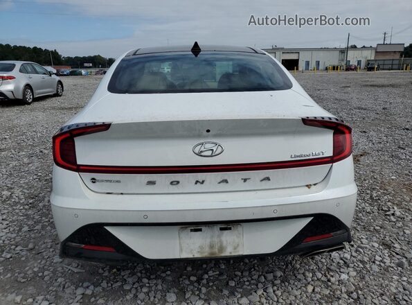 5NPEH4J28MH075494 2021 HYUNDAI SONATA White Вид ззаду