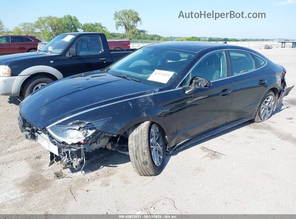 5NPEL4JA8MH116020 2021 HYUNDAI SONATA Black წინა მარცხენა ხედი სამი მეოთხედიდან