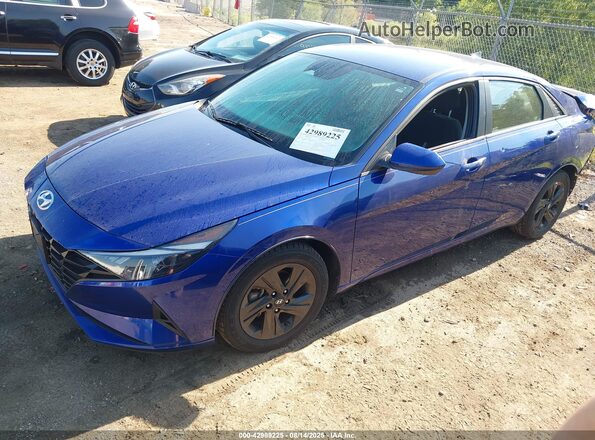 5NPLM4AG3MH048086 2021 HYUNDAI ELANTRA Blue წინა მარცხენა ხედი სამი მეოთხედიდან