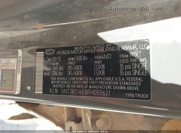 5NTJBDAE8PH059621 2023 HYUNDAI SANTA CRUZ Gray 
