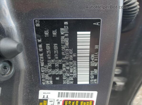 5TDBZRBH2MS130497 2021 TOYOTA HIGHLANDER Gray სალონის 360-გრადუსიანი ხედი