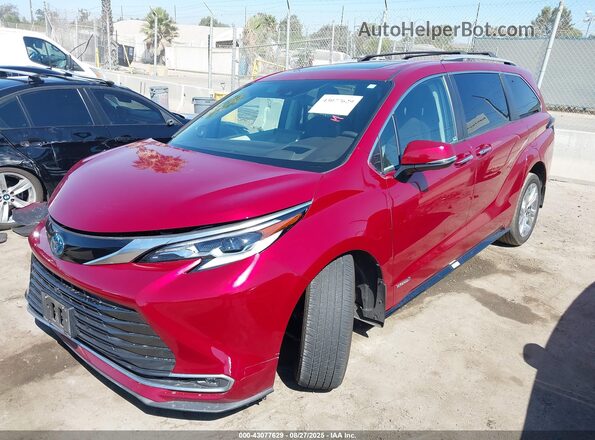5TDERKECXMS052006 2021 TOYOTA SIENNA Red Առջևի ձախ երեք քառորդ տեսարան