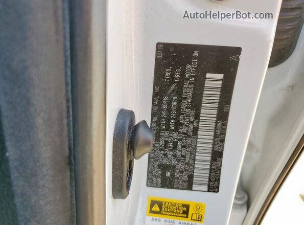 5TDKZRFH4JS540983 2018 TOYOTA HIGHLANDER Белый 