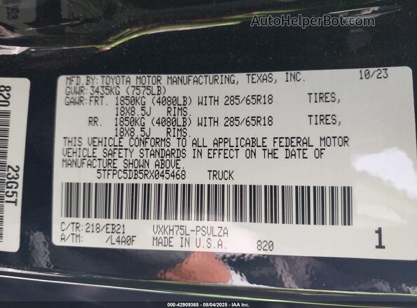 5TFPC5DB5RX045468 2024 TOYOTA TUNDRA Black 