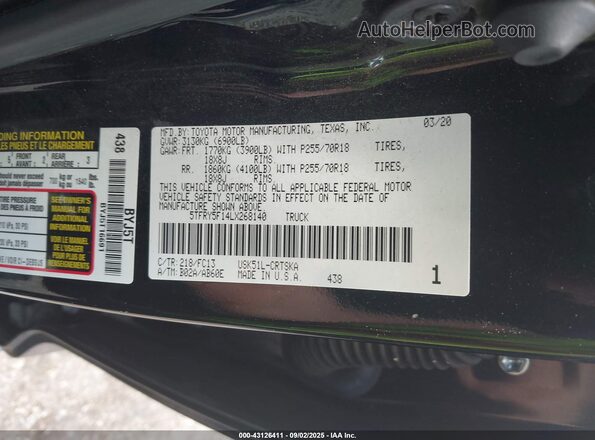 5TFRY5F14LX268140 2020 TOYOTA TUNDRA Black 