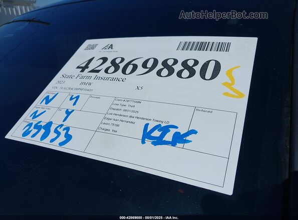 5UXCR4C00P9P30405 2023 BMW X5 Black 