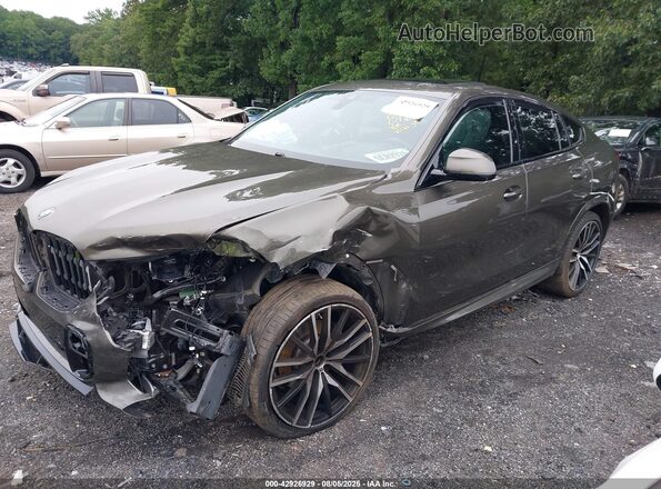 5UXCY6C0XM9G28168 2021 BMW X6 Green უკანა სალონის ხედი
