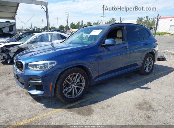 5UXTS1C09M9H64893 2021 BMW X3 Blue Przód lewy