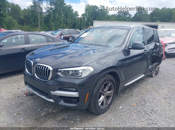 5UXTY3C06M9F44735 2021 BMW X3 Gray Առջևի ձախ երեք քառորդ տեսարան