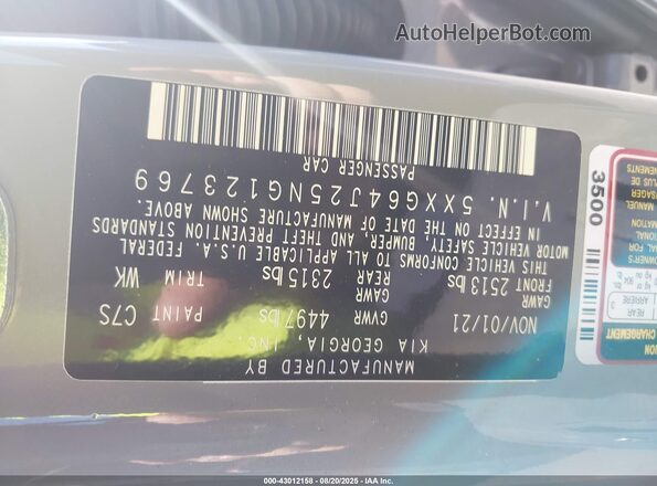 5XXG64J25NG123769 2022 KIA K5 Silver 