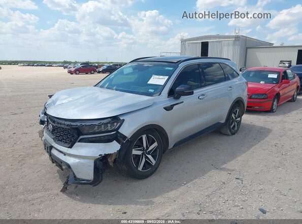 5XYRHDLF7MG030717 2021 KIA SORENTO Silver წინა მარცხენა ხედი სამი მეოთხედიდან