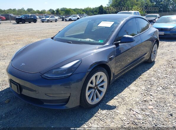 5YJ3E1EB0MF960862 2021 TESLA MODEL 3 Gray Առջևի ձախ երեք քառորդ տեսարան