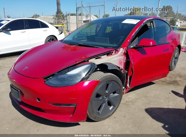 5YJ3E1EB1NF273763 2022 TESLA MODEL 3 Red 