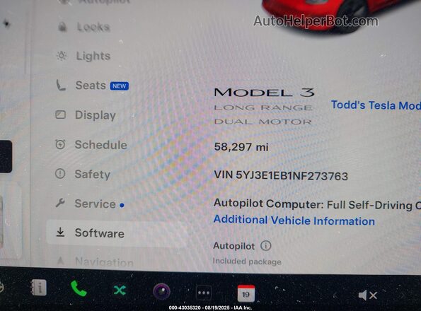 5YJ3E1EB1NF273763 2022 TESLA MODEL 3 Red 
