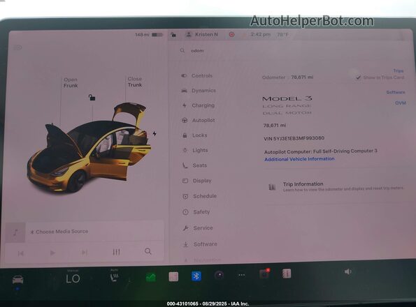 5YJ3E1EB3MF993080 2021 TESLA MODEL 3 White 
