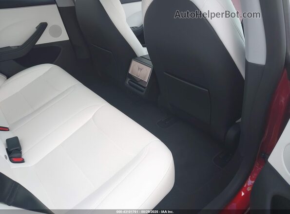 5YJ3E1EB8SF017177 2025 TESLA MODEL 3 Red Вид наклейки з VIN-кодом