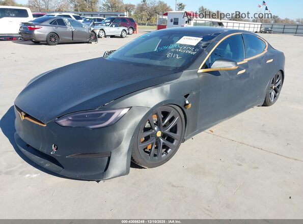 5YJSA1E56NF471420 2022 TESLA MODEL S Black Передня ліва чверть