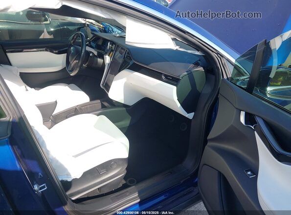 5YJXCAE29KF196871 2019 TESLA MODEL X Синий Вид салона спереди
