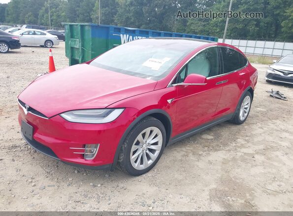 5YJXCBE2XMF324463 2021 TESLA MODEL X Red Առջևի ձախ երեք քառորդ տեսարան