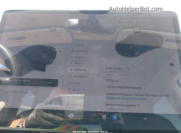 5YJYGDEE3MF089418 2021 TESLA MODEL Y Black 