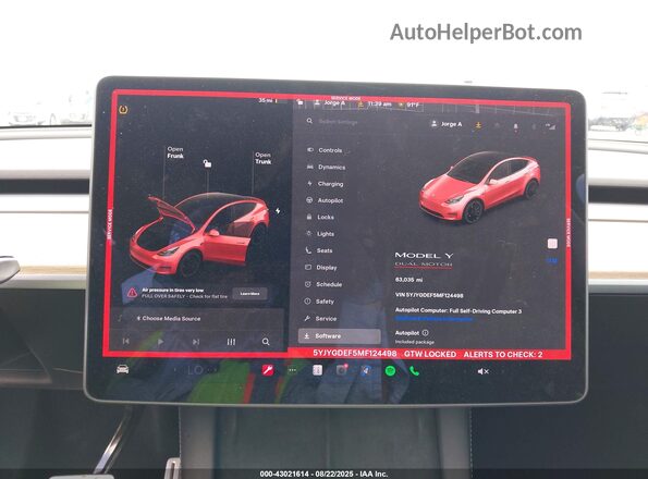 5YJYGDEF5MF124498 2021 TESLA MODEL Y Белый Вид задних сидений