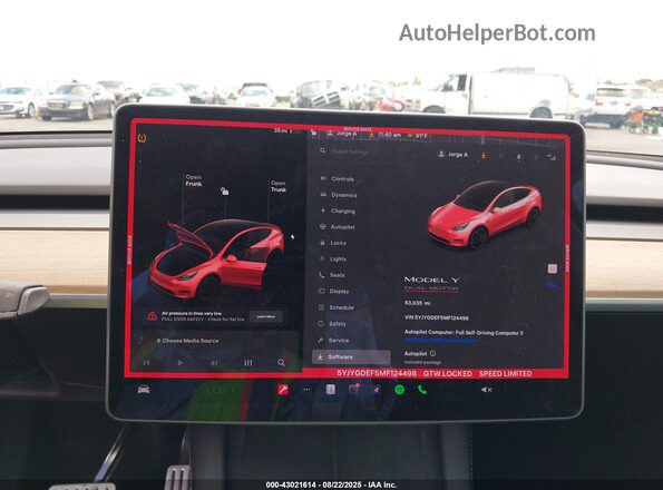 5YJYGDEF5MF124498 2021 TESLA MODEL Y Белый 
