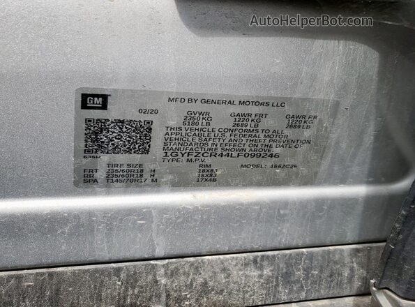 1GYFZCR44LF099246 2020 CADILLAC XT4 Silver 