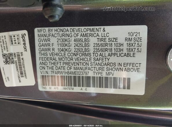 7FARW1H84ME023797 2021 HONDA CR-V Gray Widok komory silnika
