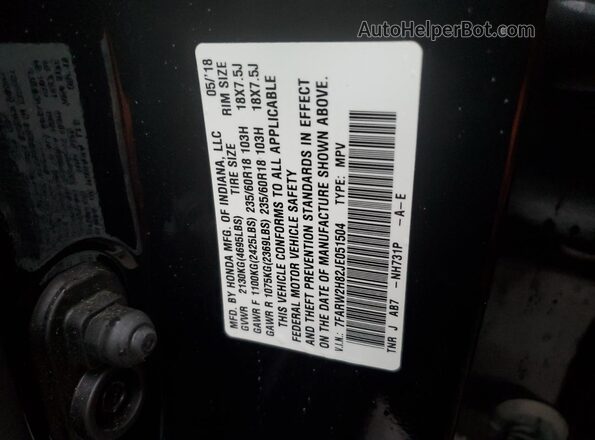 7FARW2H82JE051504 2018 HONDA CR-V Black 