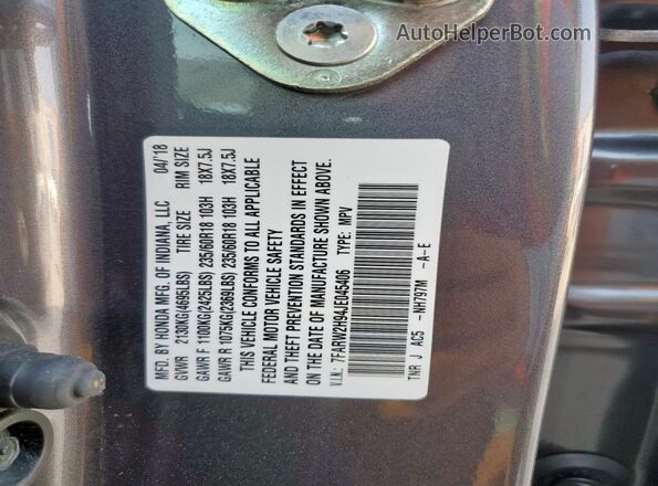 7FARW2H94JE045406 2018 HONDA CR-V Charcoal 