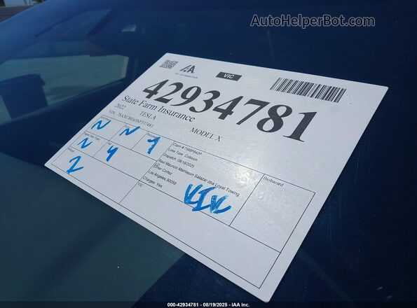 7SAXCBE65NF337483 2022 TESLA MODEL X Black 