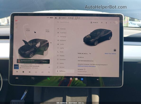 7SAYGDED0RF014743 2024 TESLA MODEL Y Black Vista de los asientos traseros